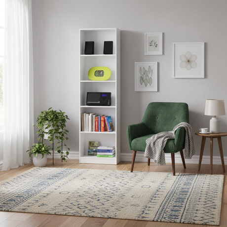 Dray Artic White Tall Bookcase Bookself- 005422BO