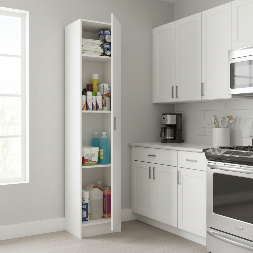 Lazar Multi Narrow White Universal Utility Storage Cupboard