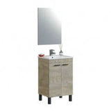 Sidi 500mm Oak Effect 2 Door Bathroom Vanity Cabinet with Sink And Mirror -305210C