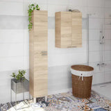 Pico Oak Effect 1 Door Small Wall Mounted Floating Bathroom Storage Cupboard-305270F
