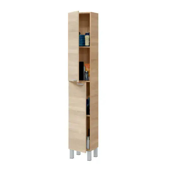 Sidi Oak Effect Tall Narrow 2 Door Bathroom Cupboard -305260x