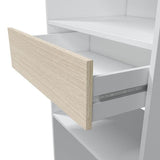 Jay Oak and White Open Door Wardrobe With Shelves And Rail- 0R8558O