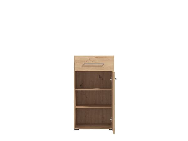 Lantier Slatted Artisan Oak Effect 1 Door Low Narrow Hallway Sideboard Storage Unit - 11013433