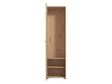 Lantier Slatted Artisan Oak Effect Tall Narrow Shallow Depth Wardrobe for Small Spaces 11013431