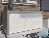 Serava Large Modern Grey and White 3 Door Sideboard With Lights - WHK-1 - N13