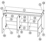 Serava Large Modern Grey and White 3 Door Sideboard With Lights - WHK-1 - N13