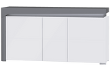 Serava Large Modern Grey and White 3 Door Sideboard With Lights - WHK-1 - N13
