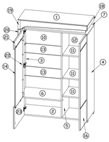 Serava White High Gloss And Grey Low Wide Display Cabinet With LED Lights WHW-2L-N14