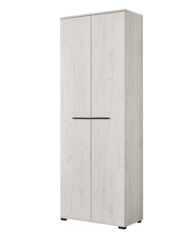 Ferrara  2 Door Slim Narrow Compact Wardrobe in Modern White Oak- 11008355
