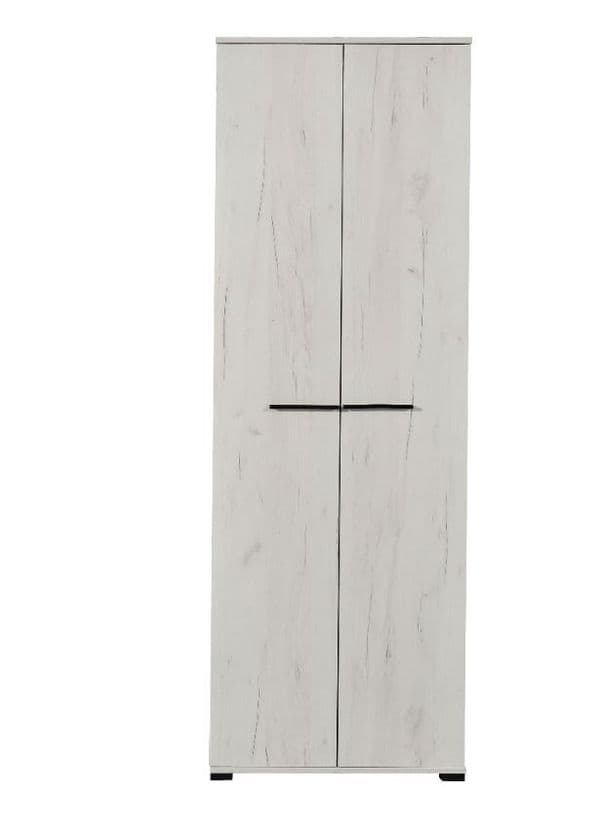 Ferrara  2 Door Slim Narrow Compact Wardrobe in Modern White Oak- 11008355