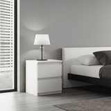 Nura Modern Bedside Table in Glossed White