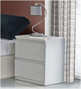 Nura Modern Bedside Table in Glossed White