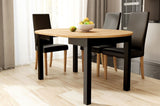 Laurent Black And Oak Effect Round Extending Dining Table - SZY-INDS2