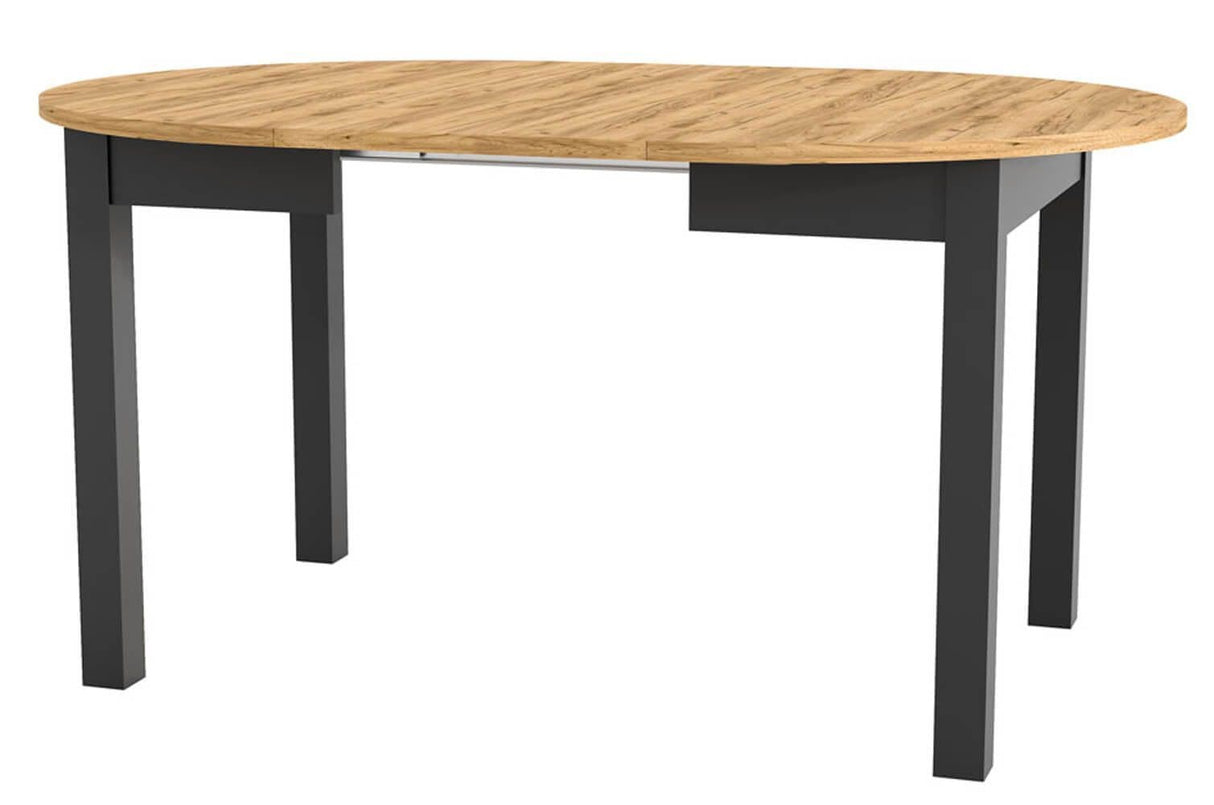 Laurent Black And Oak Effect Round Extending Dining Table - SZY-INDS2