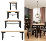 Laurent Black And Oak Effect Round Extending Dining Table - SZY-INDS2