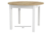 Laurent White and Oak Effect Round Extending Dining Table - SZY-INDS2OAK