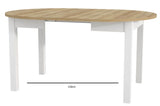 Laurent White and Oak Effect Round Extending Dining Table - SZY-INDS2OAK