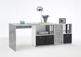 Vela White and Concrete Grey Flexi Corner Office Desk 353-001 Conwht