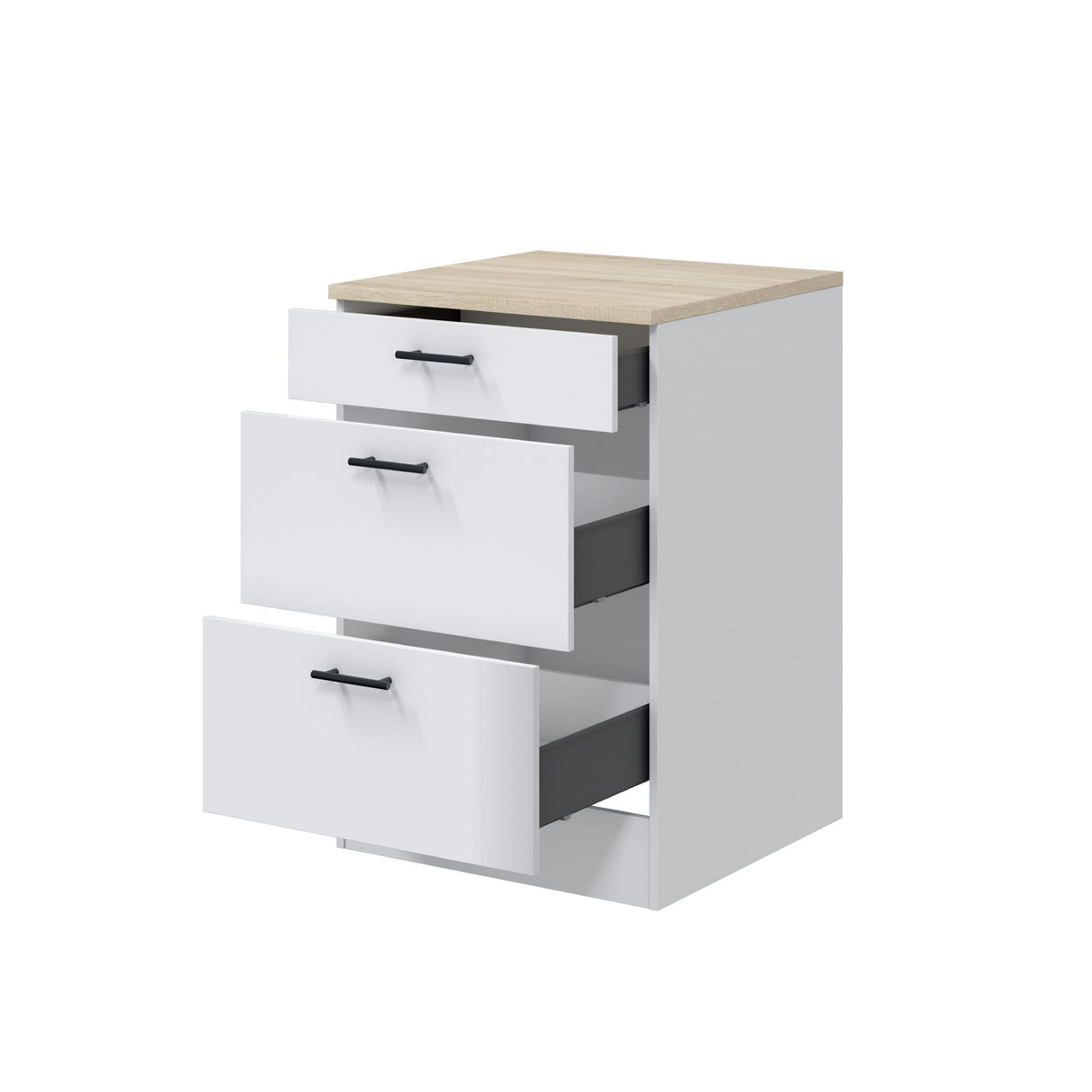 Magna White Gloss Modular 160cm Full Flat Pack Kitchen Units Set With Worktops Included - Option 9