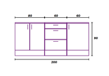 Magna White Gloss Modular 200cm Full Flat Pack Kitchen Units Set Worktops Included  - Option 5
