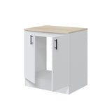 Magna White Gloss Modular 200cm Full Flat Pack Kitchen Units Set Worktops Included  - Option 5