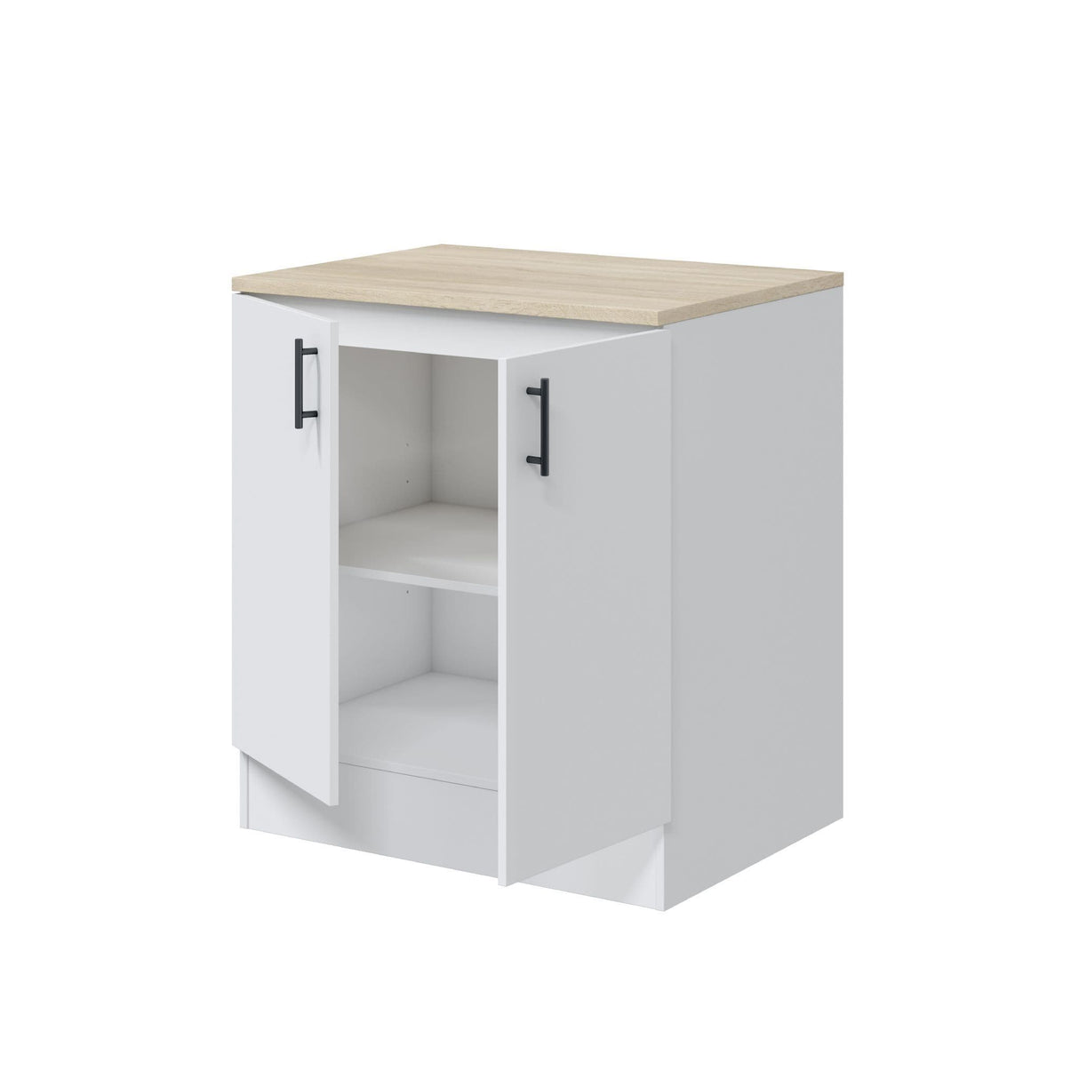 Magna White Gloss Modular 240cm Full Flat Pack Kitchen Units Set With Worktops INCLUDED - Option 2