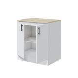 Magna White Gloss Modular 240cm Full Flat Pack Kitchen Units Set With Worktops INCLUDED - Option 2