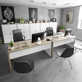 Princela White and Oak Large Corner Desk with Drawers- 0F4655A