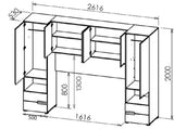 Miracle Overbed Unit in Grey & Rustic Oak