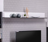 Reneese Floating Shelf White Gloss and Black Lounge Wall Shelving- 11008857