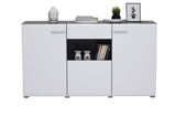 Monclere White Gloss and Black Large Tall Wide Sideboard Storage Unit