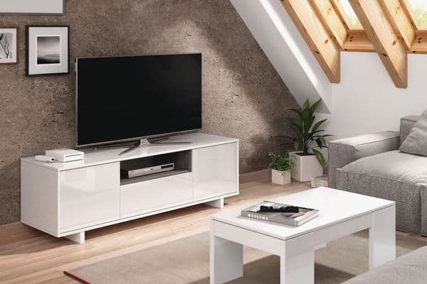 Kuba White Soft Gloss Coffee Table with Lift-up Storage-01637BO