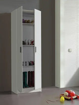 Multi Tall Arctic White 2 Door Universal Storage Utility Cupboard - 007144O