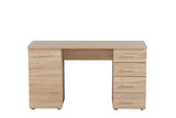 Ravenna Sonoma Oak Office Desk With Storage Drawers and Cupboard- 11008649