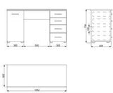 Karma Desk With Drawers and Cupboard in Pure White