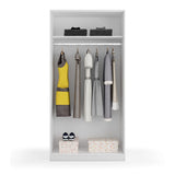 Dawn Slim Sliding Wardrobe in White - MAX019O