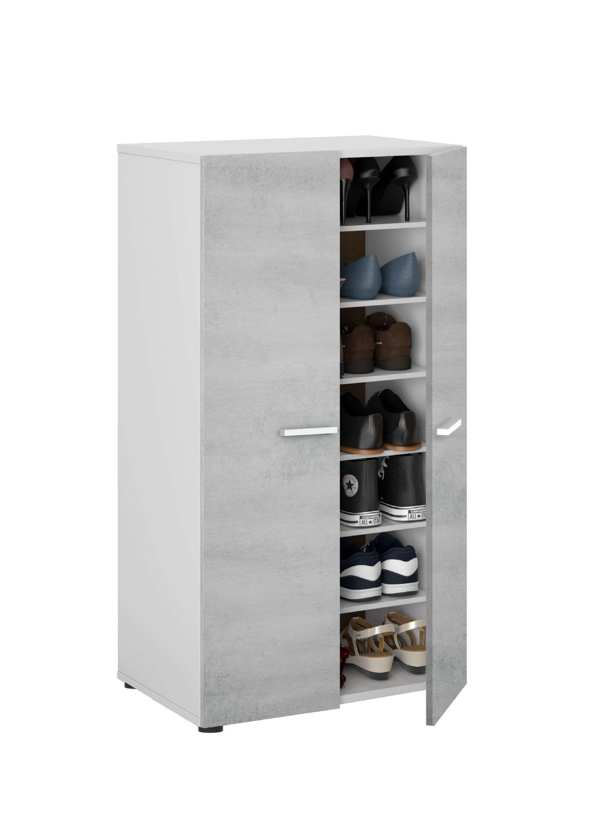 Naples Shoe 21 pair Cupboard Cabinet Grey and White 2962