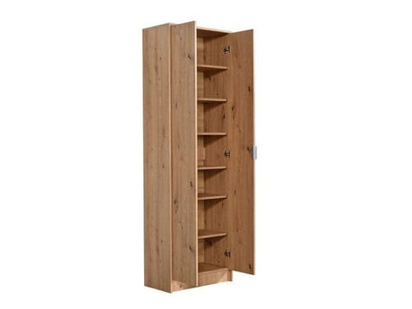 Pria Artisan Oak Effect Tall Multipurpose 2 Door Utility Shoe Storage Cupboard- 11008177