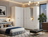 Nevaris White 3 Piece Large Corner Bedroom Wardrobe Modular Set