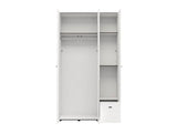 Nevaris White 3 Piece Large Corner Bedroom Wardrobe Modular Set