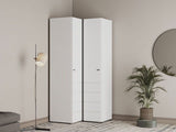 Nevaris White 3 Piece Large Corner Bedroom Wardrobe Modular Set
