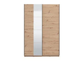 Raya Oak Effect Mirrored Sliding Door Wardrobe 145cm - 11013480