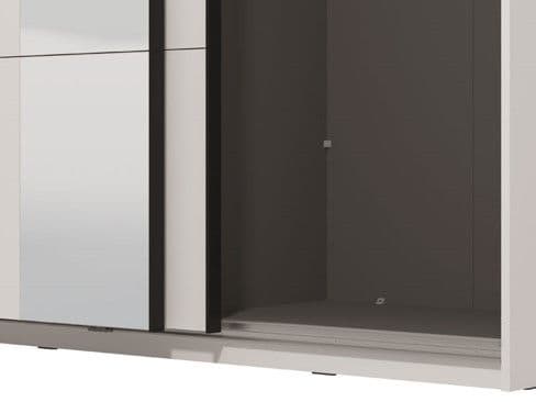 Raya White Mirrored Sliding Door Wardrobe 145cm - 11013481