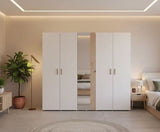 Elandra Cashmere Taupe And Artisan Oak Effect Large Mirrored 5 Door Wardrobe 11013695