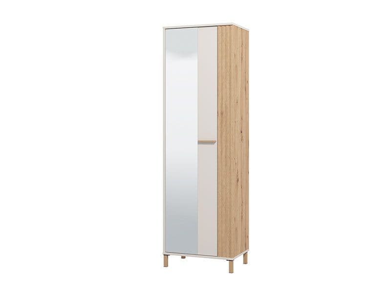 Elandra Cashmere Taupe And Artisan Oak Effect Slim Narrow Shallow Depth Wardrobe - 11013554 RZ