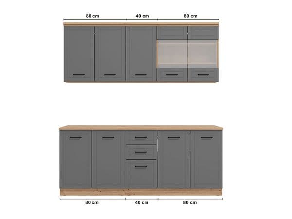 Sara 200cm Graphite Grey Kitchen Units - 11012183
