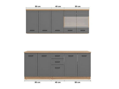 Sara 200cm Graphite Grey Kitchen Units - 11012183