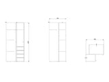 Nevaris White Narrow 2 Door Space-Saving Corner Wardrobe 11014892