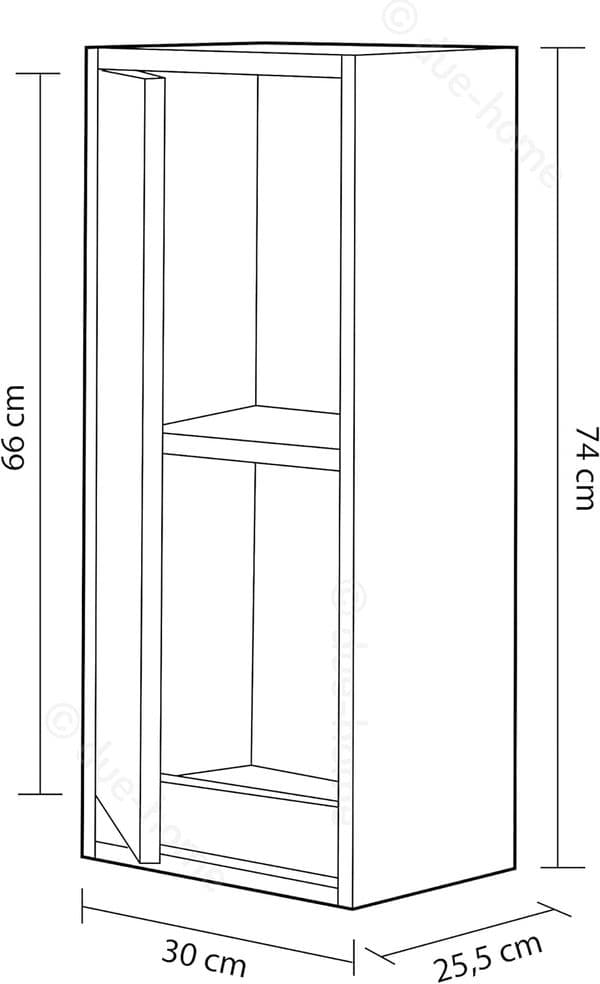 Pico Grey Oak Effect 1 Door Small Wall Mounted Floating Bathroom Storage Cupboard-305090C