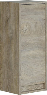 Pico Grey Oak Effect 1 Door Small Wall Mounted Floating Bathroom Storage Cupboard-305090C